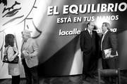 Ana Lía Piñeyrúa, Luis Alberto Lacalle, Javier de Haedo y Jorge Larrañaga, ayer, durante la presentación de los técnicos de un eventual gobierno del Partido Nacional. 