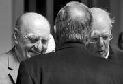 Julio María Sanguinetti, Didier Opertti y Jorge Batlle, en la presentación de Ateneo Libre,
ayer en la Casa del Partido Colorado. Foto: Federico Gutiérrez