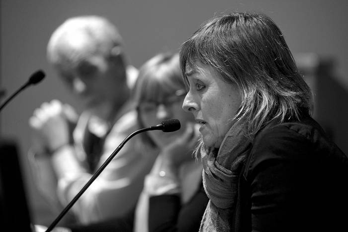 Alejandra López Gómez, ayer, en la conferencia “Ética, prácticas profesionales y derechos sexuales y reproductivos”. Foto: Federico Gutiérrez