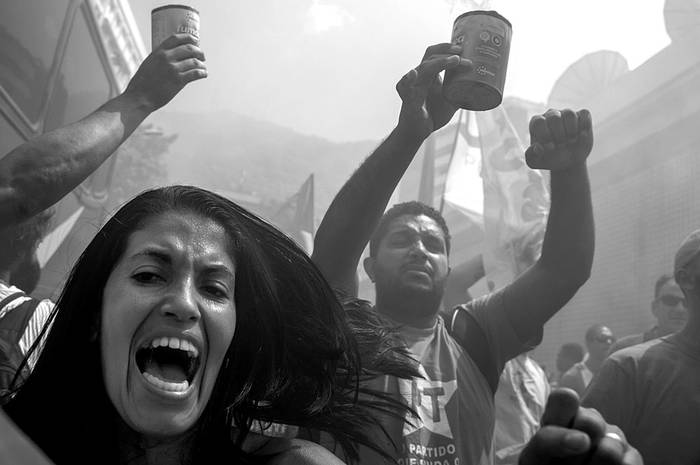 Manifestación de apoyo a Luiz Inácio Lula da Silva, ayer, en Río de Janeiro. Foto: Christophe Simon, Afp
