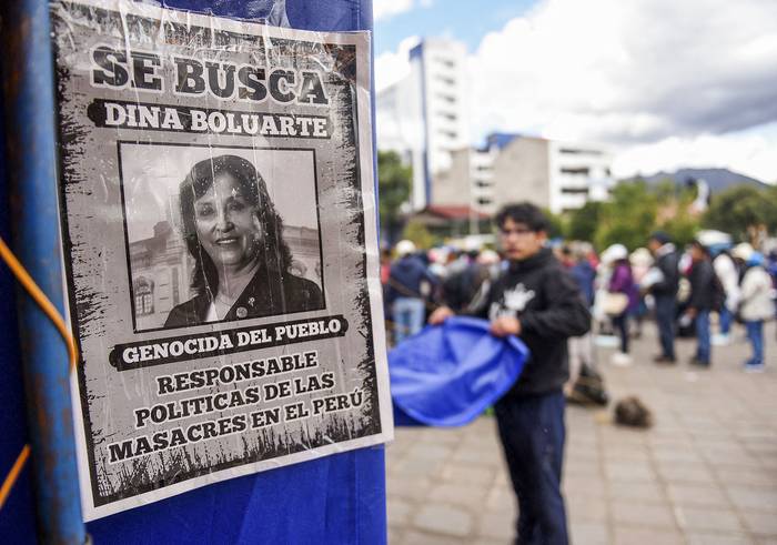 Campamento de opositores a Boluarte, el 1 de febrero en la plaza Tupac Amaru, en Cusco, Perú. · Foto: Iván Flores, AFP