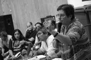 Mabel Lolo, ayer, durante la asamblea de los inspectores de tránsito de la Intendencia de Montevideo en el local de ADEOM. 