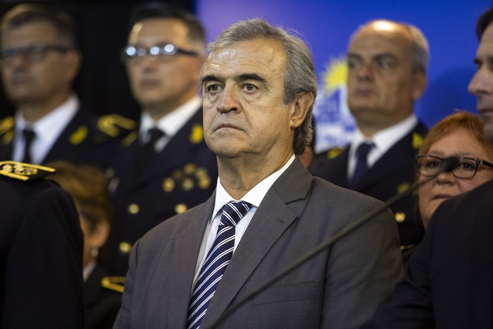Jorge Larrañaga en conferencia de prensa en Torre Ejecutiva (2 de marzo de 2020)