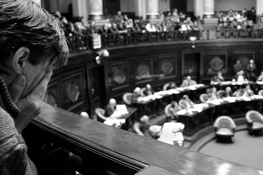Sesión del Senado, ayer, en el Palacio Legislativo.