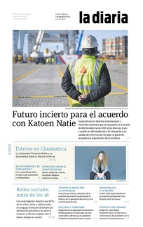 Tapa de la diaria del sábado 7 de agosto de 2021