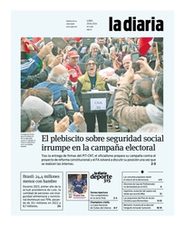 Tapa de la diaria del lunes 29 de abril de 2024