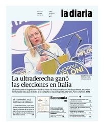 Tapa de la diaria del lunes 26 de septiembre de 2022