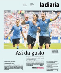 Tapa de la diaria del martes 26 de junio de 2018