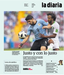Tapa de la diaria del jueves 21 de junio de 2018