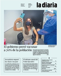 Tapa de la diaria del martes 2 de marzo de 2021