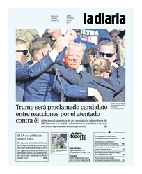 Tapa de la diaria del lunes 15 de julio de 2024