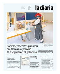 Tapa de la diaria del lunes 27 de septiembre de 2021