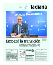 Tapa de la diaria del jueves 28 de noviembre de 2024