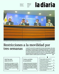 Tapa de la diaria del miércoles 24 de marzo de 2021