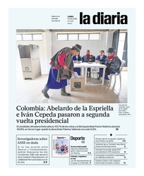 Tapa de la diaria del lunes 1 de junio de 2026