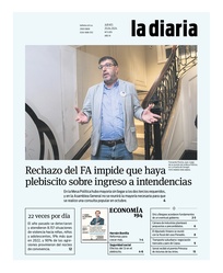Tapa de la diaria del jueves 25 de abril de 2024