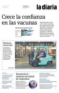 Tapa de la diaria del sábado 20 de febrero de 2021