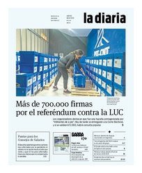 Tapa de la diaria del jueves 8 de julio de 2021