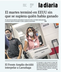 Tapa de la diaria del miércoles 4 de noviembre de 2020