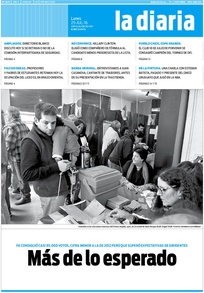 Tapa de la diaria del lunes 25 de julio de 2016