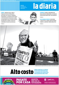 Tapa de la diaria del jueves 3 de agosto de 2017