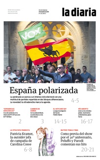 Tapa de la diaria del sábado 20 de abril de 2019