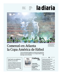 Tapa de la diaria del viernes 21 de junio de 2024