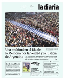 Tapa de la diaria del lunes 25 de marzo de 2024