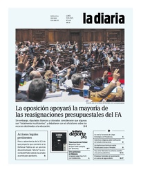 Tapa de la diaria del lunes 13 de octubre de 2025