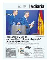 Tapa de la diaria del miércoles 23 de julio de 2025