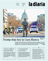 Tapa de la diaria del miércoles 20 de enero de 2021