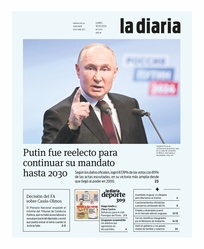Tapa de la diaria del lunes 18 de marzo de 2024