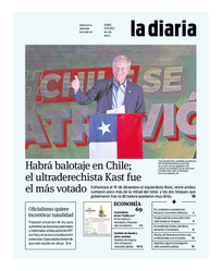 Tapa de la diaria del lunes 22 de noviembre de 2021