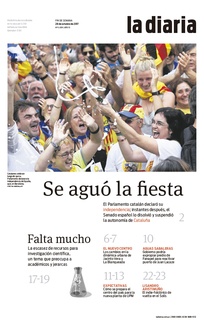 Tapa de la diaria del sábado 28 de octubre de 2017