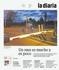 Tapa de la diaria del lunes 13 de abril de 2020
