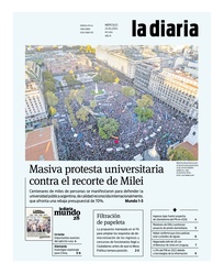 Tapa de la diaria del miércoles 24 de abril de 2024