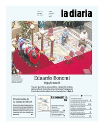 Tapa de la diaria del lunes 21 de febrero de 2022