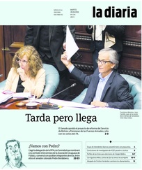 Tapa de la diaria del martes 28 de agosto de 2018
