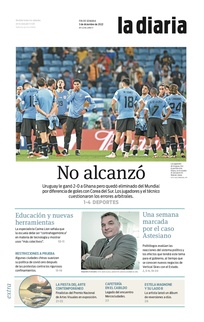 Tapa de la diaria del sábado 3 de diciembre de 2022