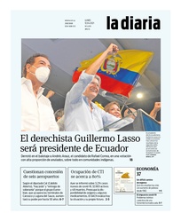 Tapa de la diaria del lunes 12 de abril de 2021