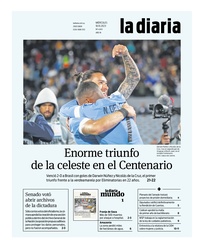 Tapa de la diaria del miércoles 18 de octubre de 2023