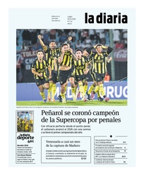 Tapa de la diaria del lunes 2 de febrero de 2026