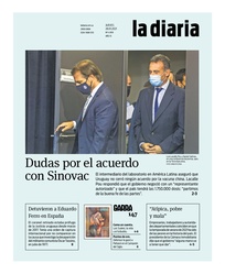 Tapa de la diaria del jueves 28 de enero de 2021