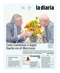 Tapa de la diaria del lunes 23 de enero de 2023