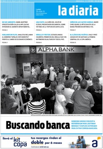 Tapa de la diaria del lunes 29 de junio de 2015