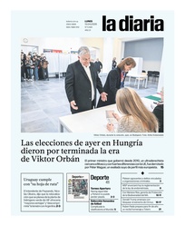 Tapa de la diaria del lunes 13 de abril de 2026