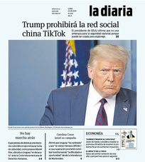 Tapa de la diaria del lunes 3 de agosto de 2020