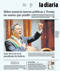 Tapa de la diaria del lunes 9 de noviembre de 2020