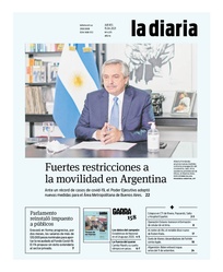 Tapa de la diaria del jueves 15 de abril de 2021