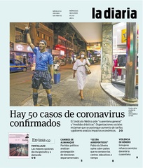 Tapa de la diaria del miércoles 18 de marzo de 2020